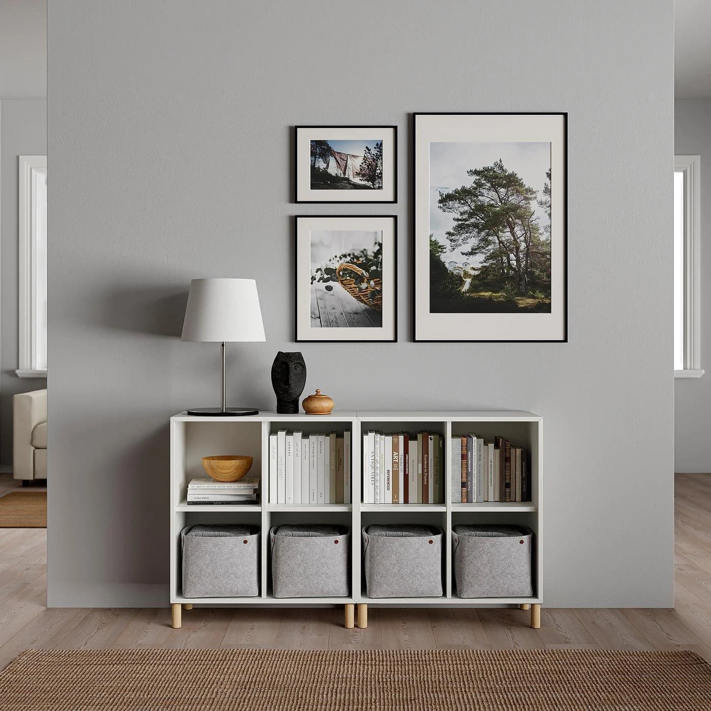 IKEA EKET Schrankkombination mit Beinen Weiß/Braun