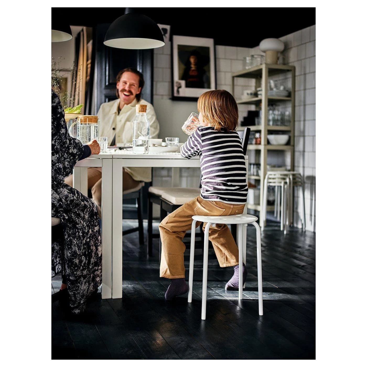 IKEA MARIUS Hocker Weiß Stapelbar