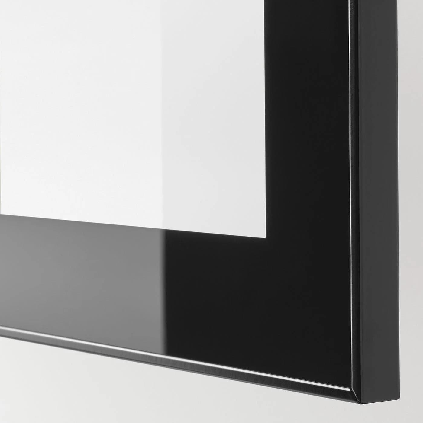 IKEA BESTÅ Schrankkombination für Wandmontage Schwarz Hochglanz