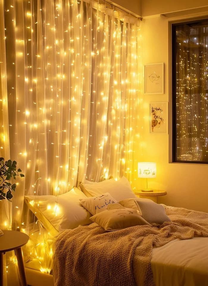 Athlix LED-Lichtervorhang 3m breit - bis zu 3m lang, Innen und Außen - Bild 3