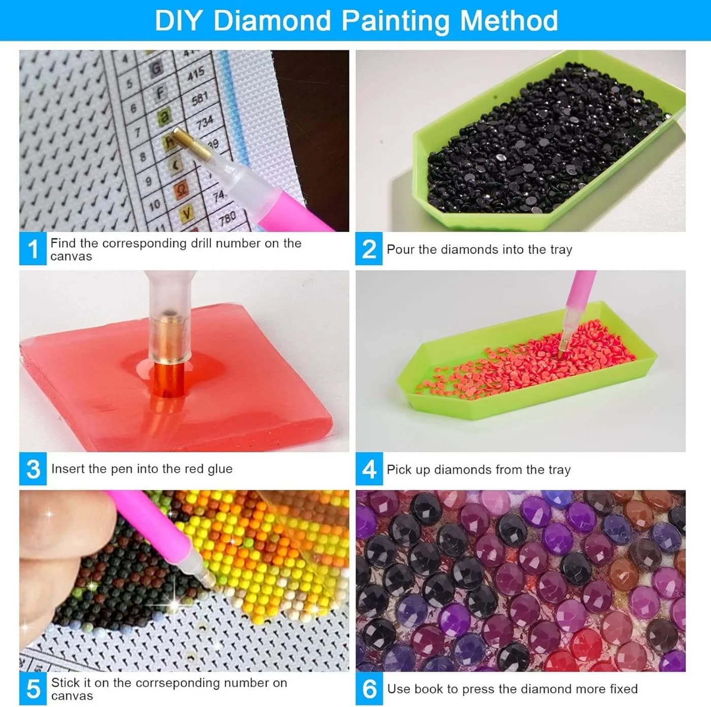 LA CUTE 5D Diamond Painting Set 30x40 cm Komplettset - Bild 5