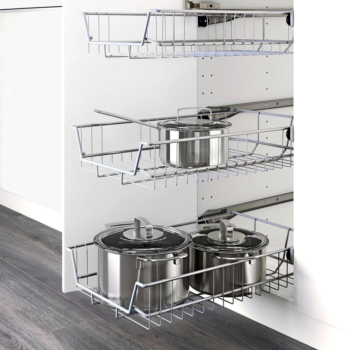 IKEA METOD Unterschrank mit Drahtkörben SINARP Braun/Weiß