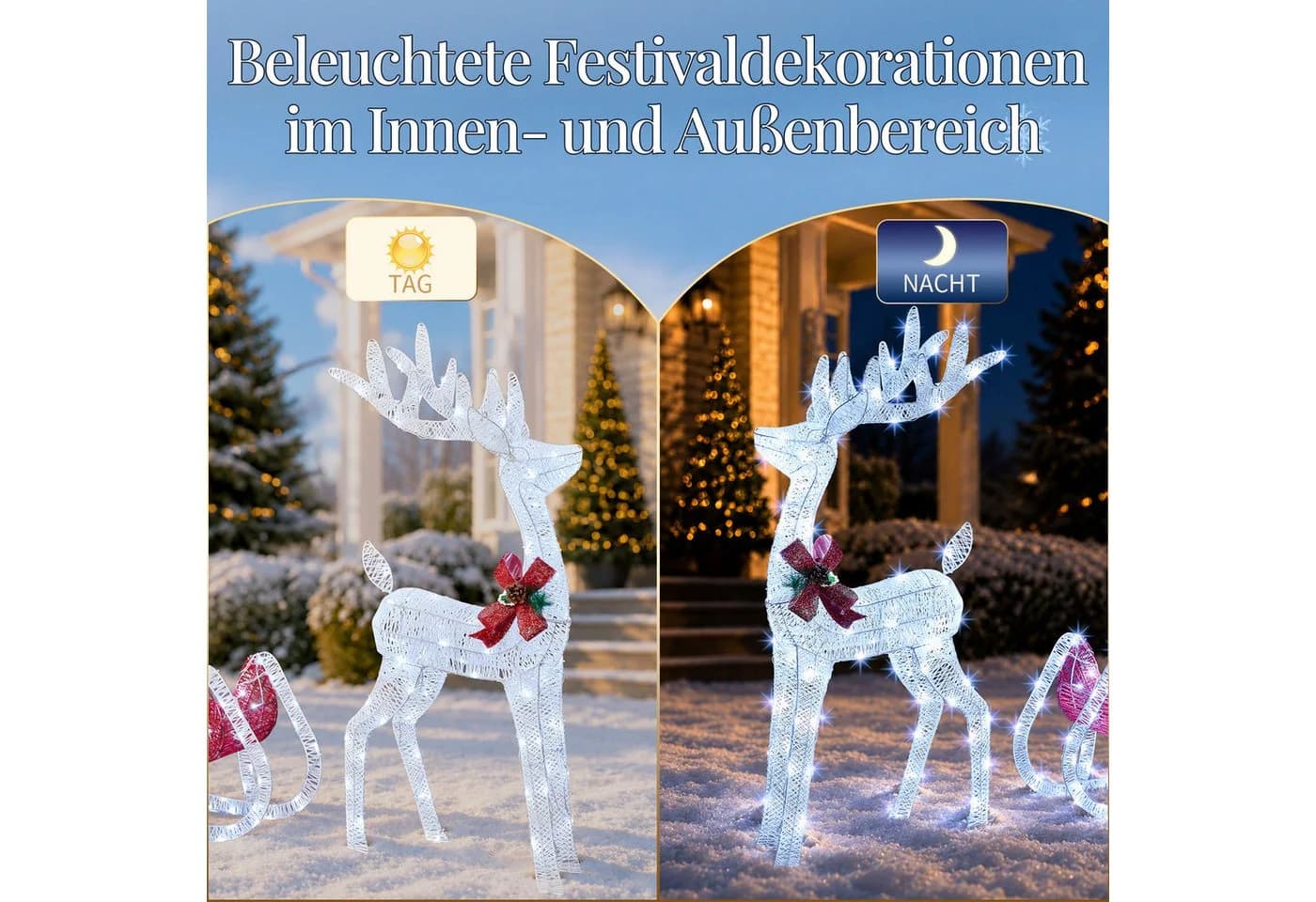 LALAHO LED Rentier Weihnachtsfigur Gold mit Beleuchtung - Bild 3