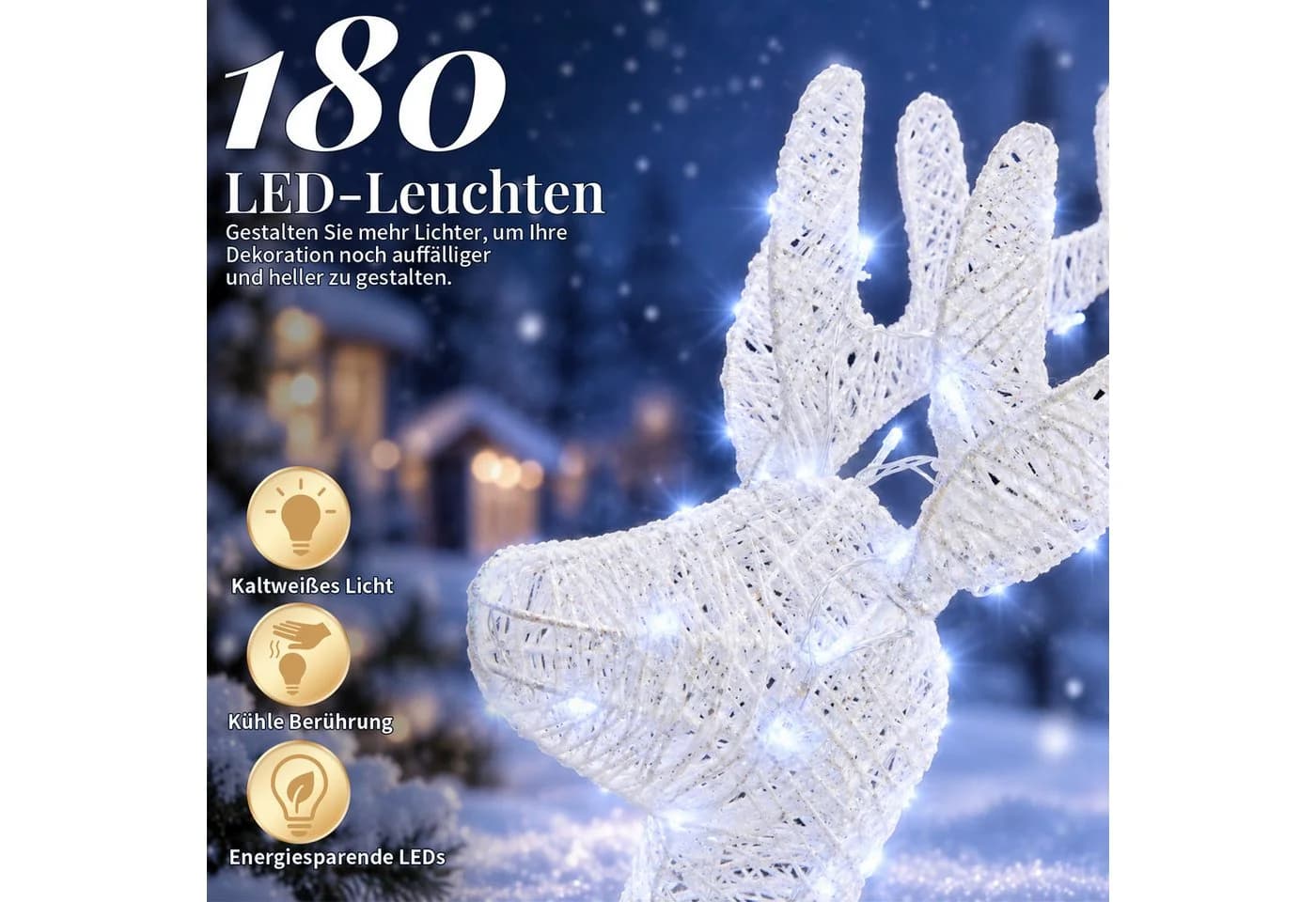 LALAHO LED Rentier Weihnachtsfigur Gold mit Beleuchtung - Bild 4