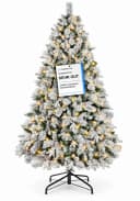Vankel Künstlicher Weihnachtsbaum mit Schnee, Beleuchtung und Zapfen Bild 2