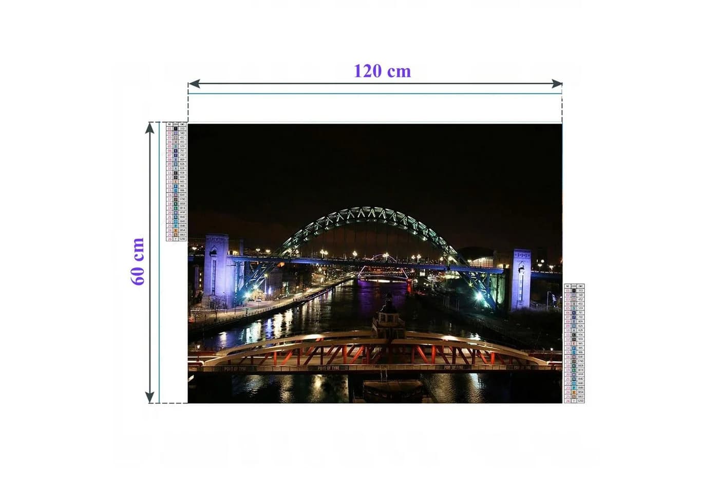 LA CUTE 5D Diamond Painting Brücke bei Nacht XXL Komplettset - Bild 4