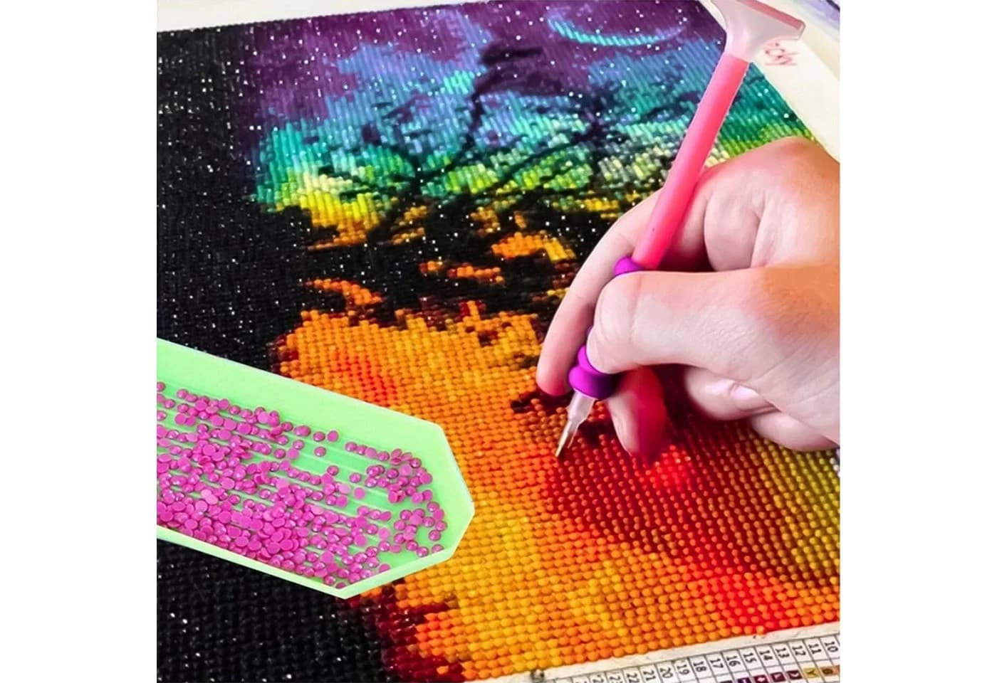 LA CUTE 5D Diamond Painting Brücke bei Nacht XXL Komplettset - Bild 5