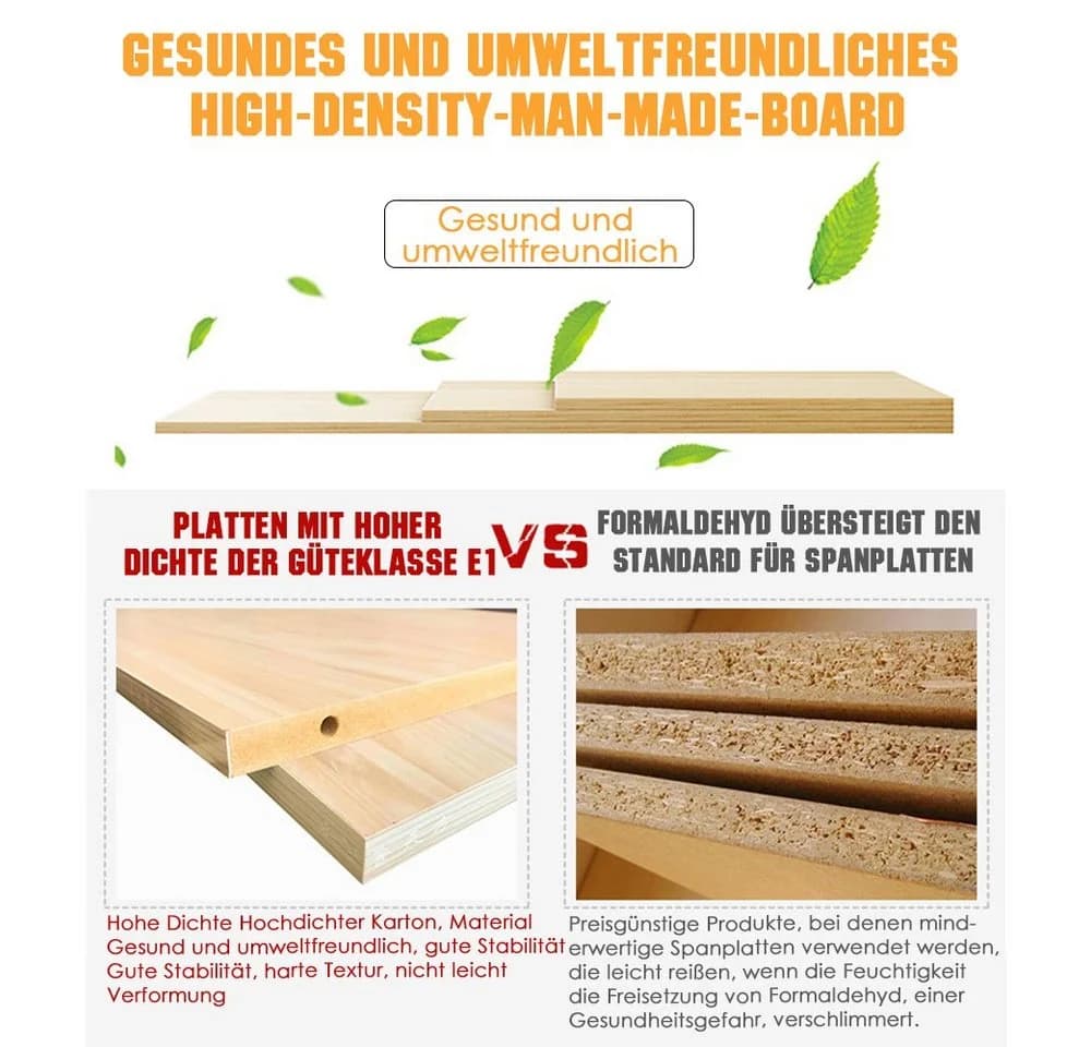 YMQHBS Wandregal Hängeregal mit 2 Regalböden Stahl Modern - Bild 4