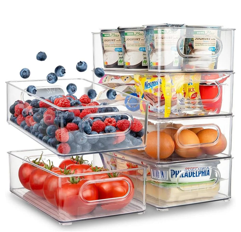 YMQHBS Aufbewahrungsbox Küchenorganizer-Set 6-teilig Transparent - Bild 2