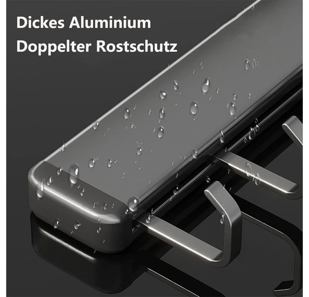 PFCTART Hakenleiste Küche Schwarz Aluminium Selbstklebend - Bild 3