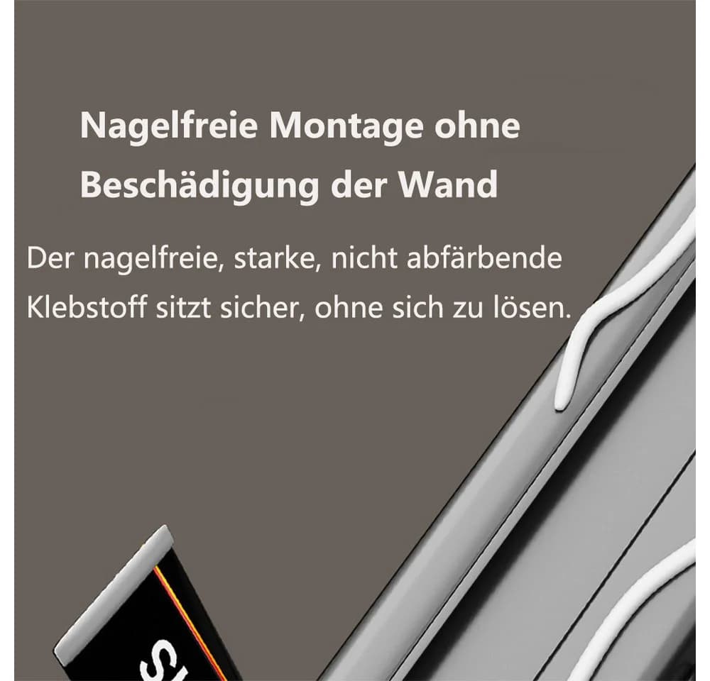 PFCTART Hakenleiste Küche Schwarz Aluminium Selbstklebend - Bild 5