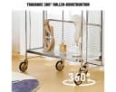 PFCTART Beistellwagen Mobile Storage Folding Trolley, Servierwagen, zusammenklappbar, 2 Ebenen gehärtetes Glas Bild 1