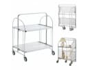 PFCTART Beistellwagen Mobile Storage Folding Trolley, Servierwagen, zusammenklappbar, 2 Ebenen gehärtetes Glas Bild 2