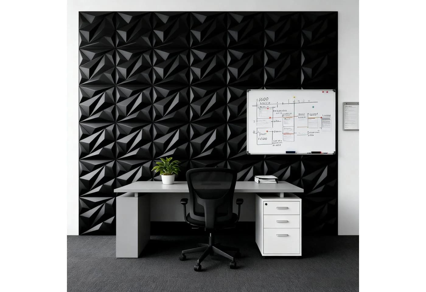 GLIESE 3D Wandpaneel Schwarz PVC Kunststoff - Bild 5