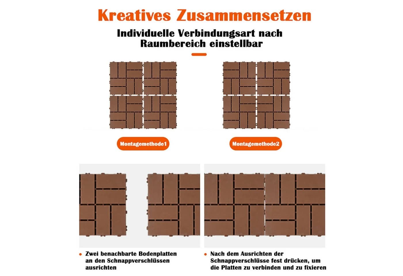 GLIESE Terrassendielen Braun Kunststoff 44 Stk. - Bild 3