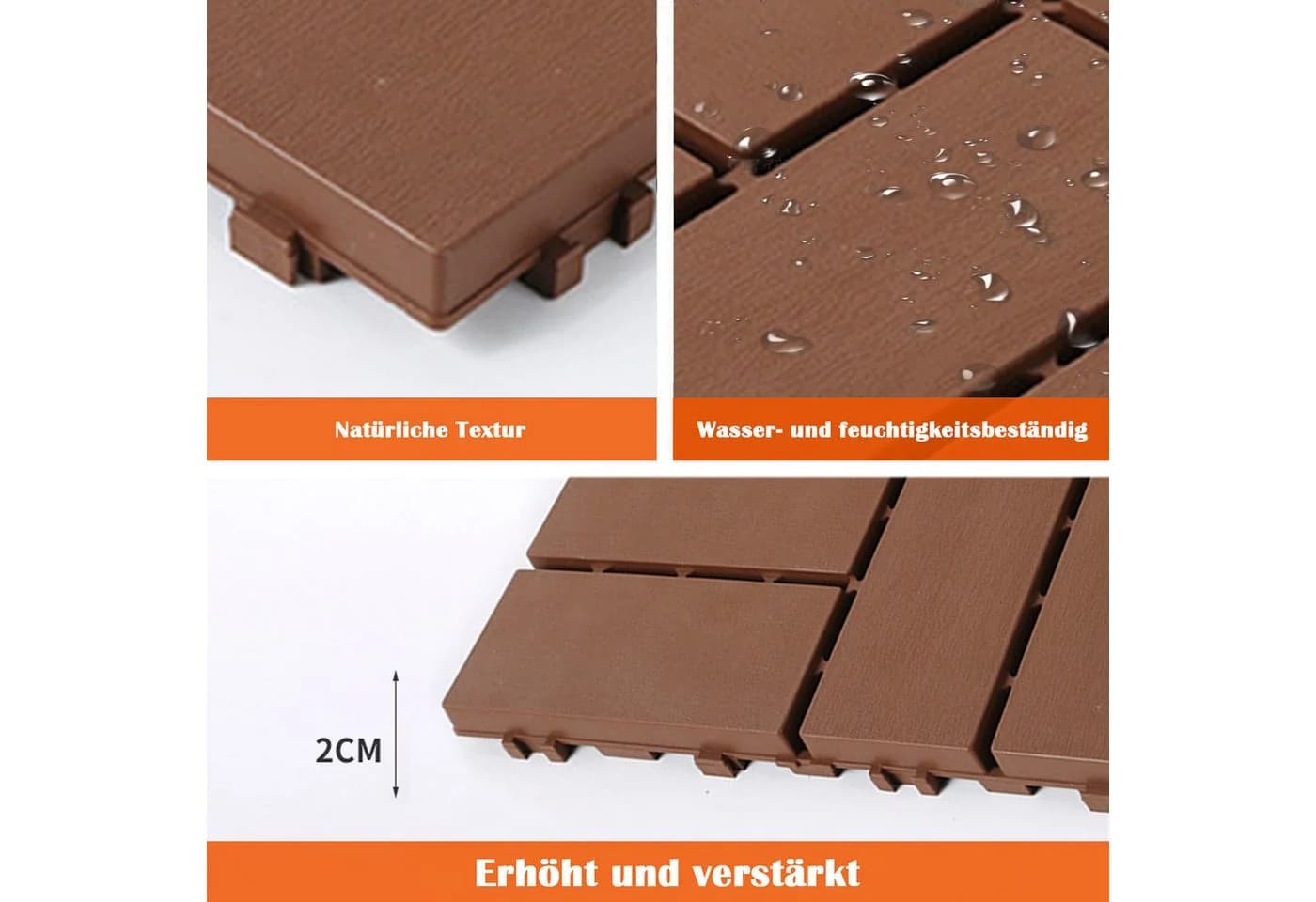 GLIESE Terrassendielen Braun Kunststoff 44 Stk. - Bild 4