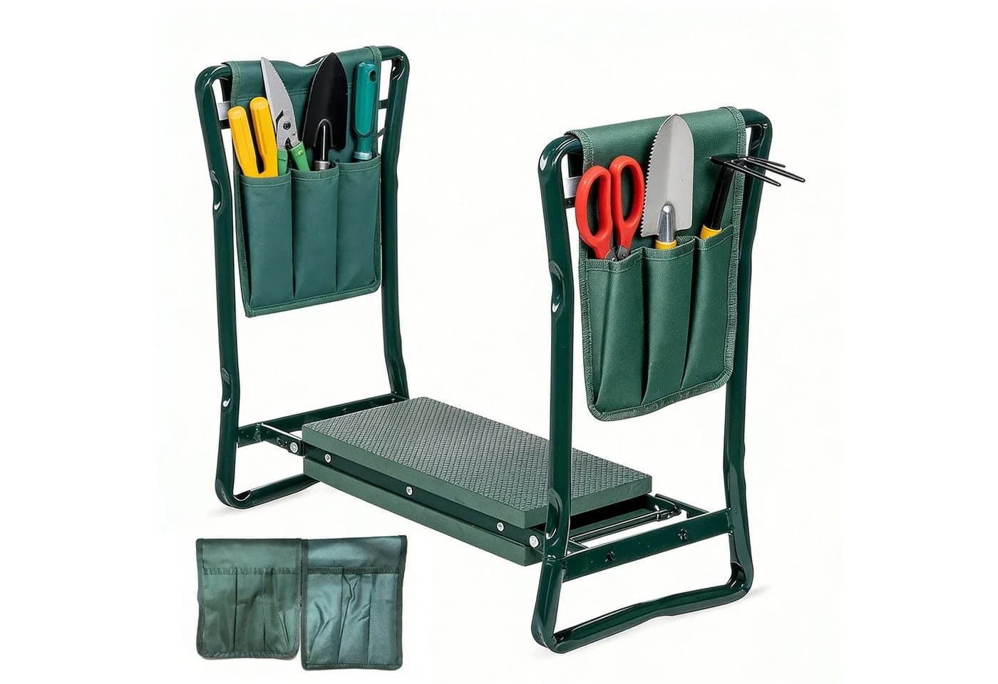 GLIESE POWER Arbeitshocker Kniebank 2-in-1 mit Taschen klappbar wetterfest - Bild 2