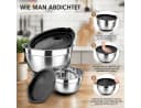 GLIESE POWER Rührschüssel-Set 4-teilig Edelstahl 16-26 cm stapelbar Bild 1