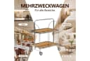 PFCTART Faltbarer Servierwagen mit Sicherheitsglas & Bremsen Silber Bild 4
