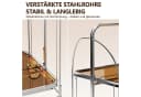 PFCTART Faltbarer Servierwagen mit Sicherheitsglas & Bremsen Silber Bild 5