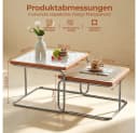 PFCTART 2er Couchtisch Set Glas Rattan Nesting Design Bild 1