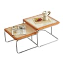 PFCTART 2er Couchtisch Set Glas Rattan Nesting Design Bild 2