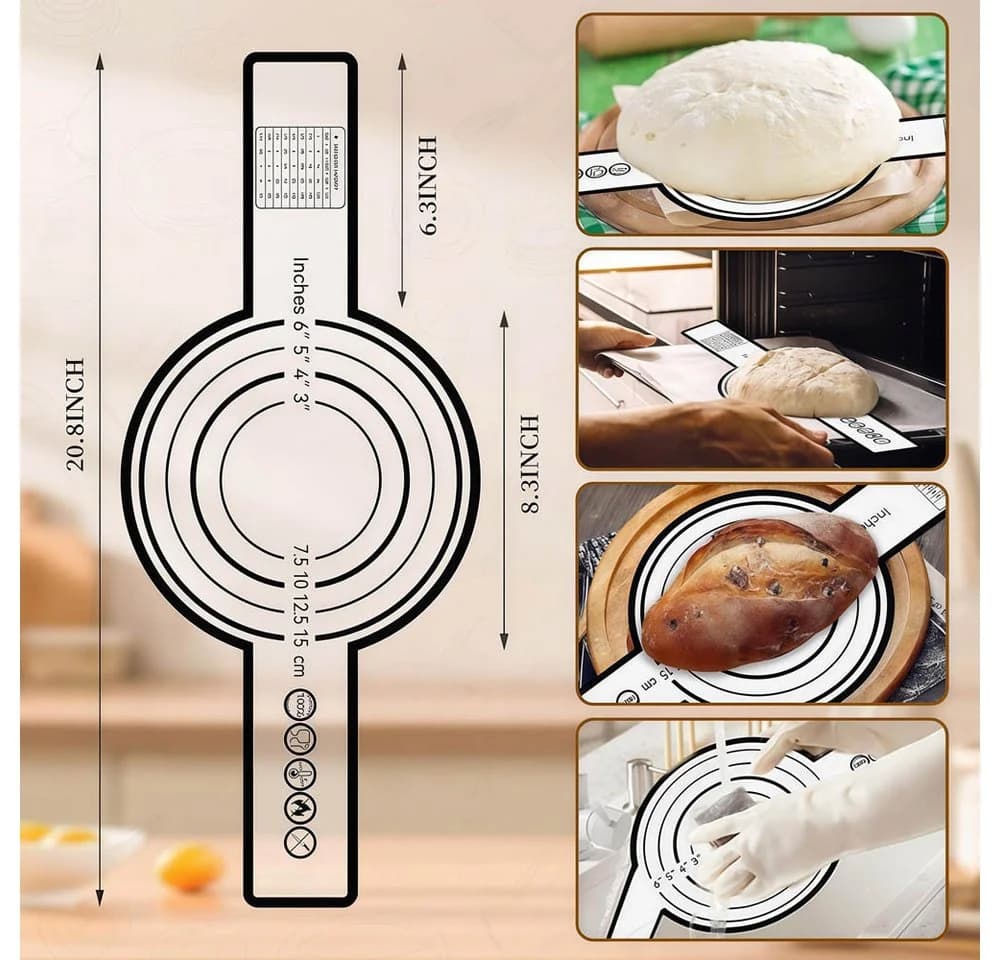 PFCTART Gärkorb Brotbackset 10-tlg. Handgeflochten mit Starterglas - Bild 5