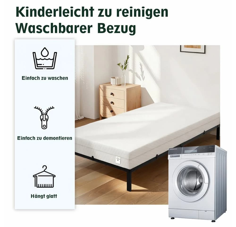 PFCTART Komfortschaummatratze 90x200 cm Härtegrad H3 Weiß 7 Zonen - Bild 4