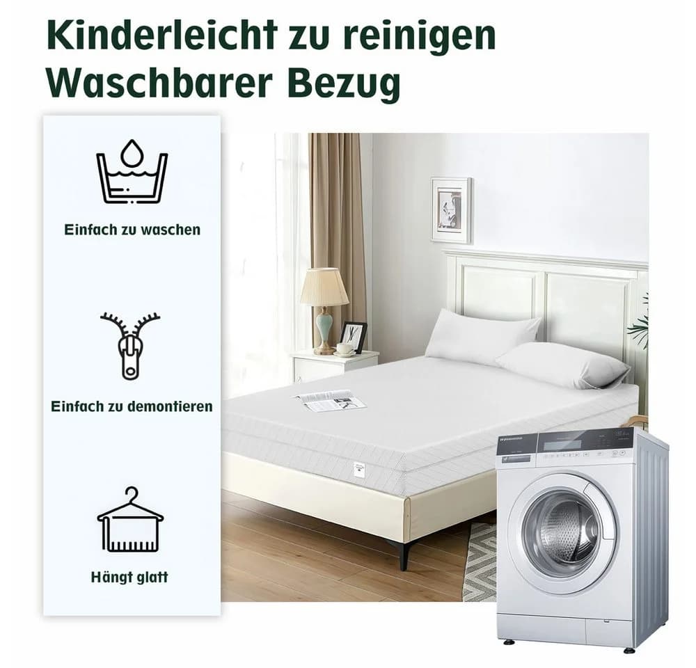 PFCTART Komfortschaummatratze 140x200 H3 Weiß 7 Zonen - Bild 4