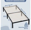 PFCTART Metallbett mit Taschenfederkernmatratze und Lattenrost Schwarz Bild 1