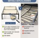 PFCTART Metallbett mit Taschenfederkernmatratze und Lattenrost Schwarz Bild 4