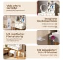 GLIESE Schminktisch mit Spiegel und Hocker Set Weiß mit LED-Beleuchtung Bild 4