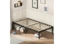 GLIESE Einzelbett 90x200cm Metallbettgestell Schwarz mit Holzlatten Bild 2