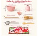 GLIESE Matcha-Set 8-teilig Keramik Bambus Besen Schale rosa Bild 1