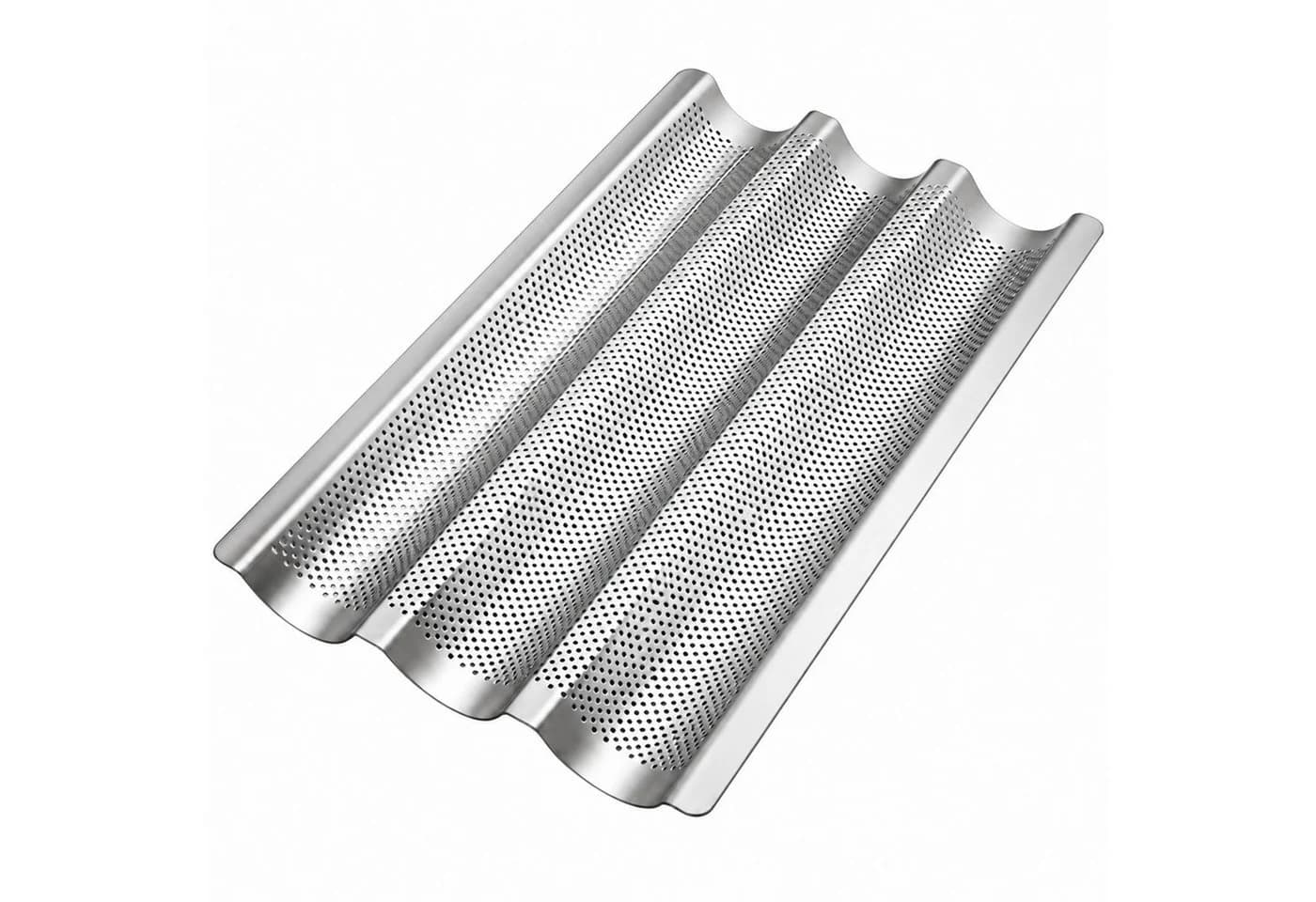 GLIESE POWER Baguetteblech Antihaft 3 Mulden Silber - Bild 2