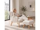 GLIESE POWER Relaxsessel mit Hocker – 5-fach verstellbar, abnehmbarer Bezug Bild 1
