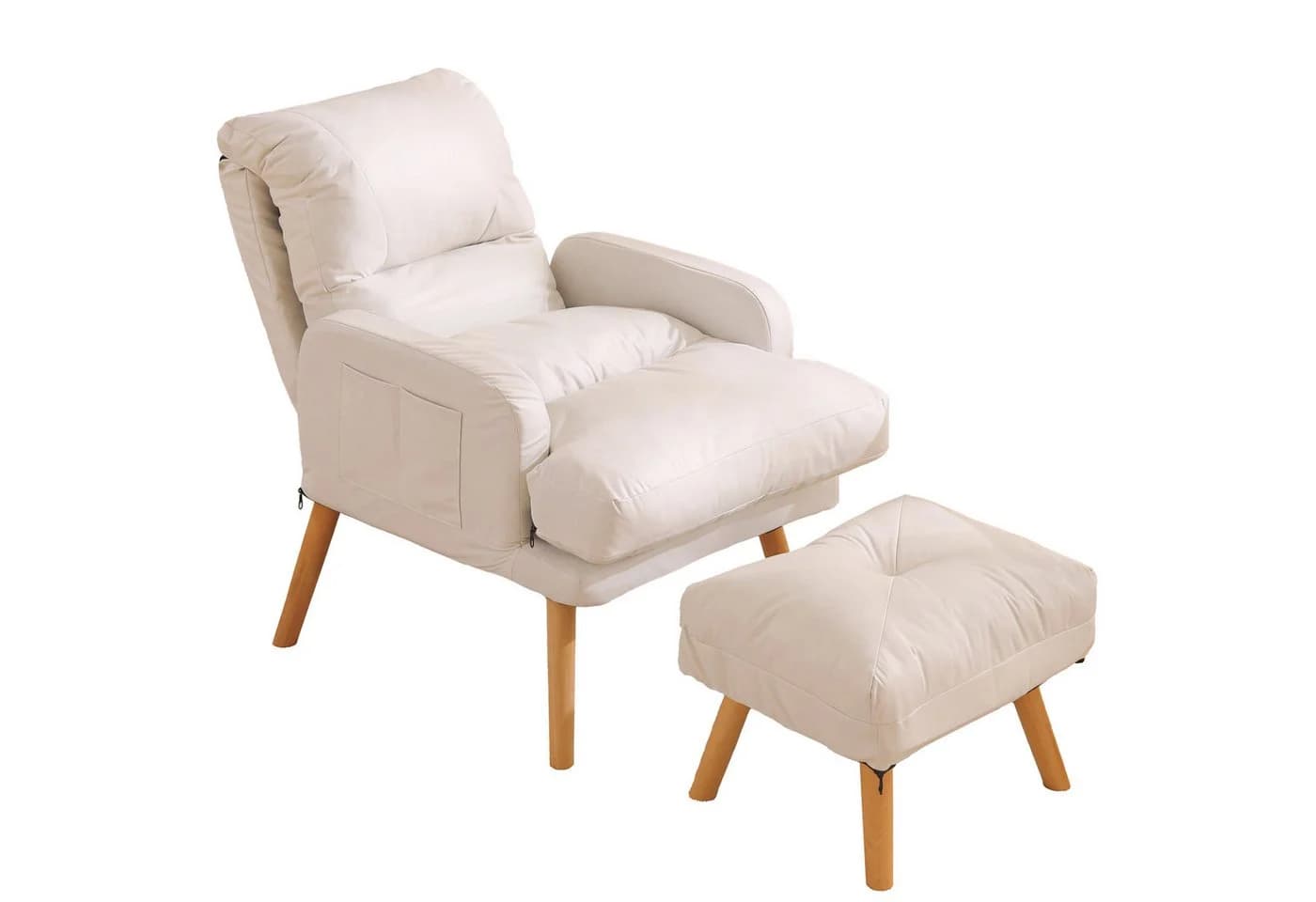GLIESE POWER Relaxsessel mit Hocker – 5-fach verstellbar, abnehmbarer Bezug - Bild 2