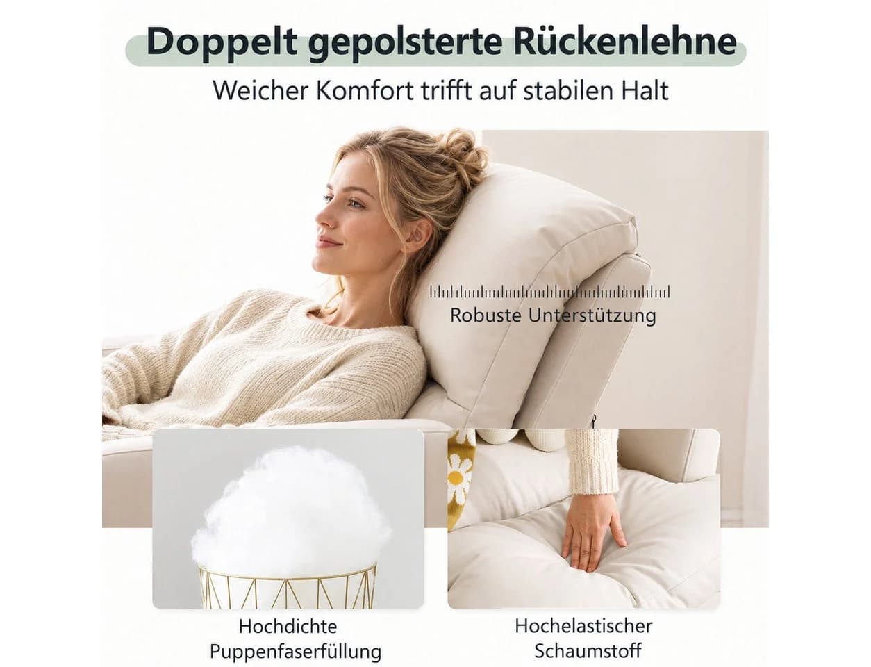 GLIESE POWER Relaxsessel mit Hocker – 5-fach verstellbar, abnehmbarer Bezug - Bild 4