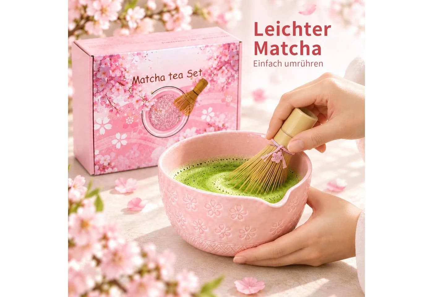PFCTART Matcha Set 8-teilig mit Keramikschale, Bambusbesen & Zubehör - Bild 5