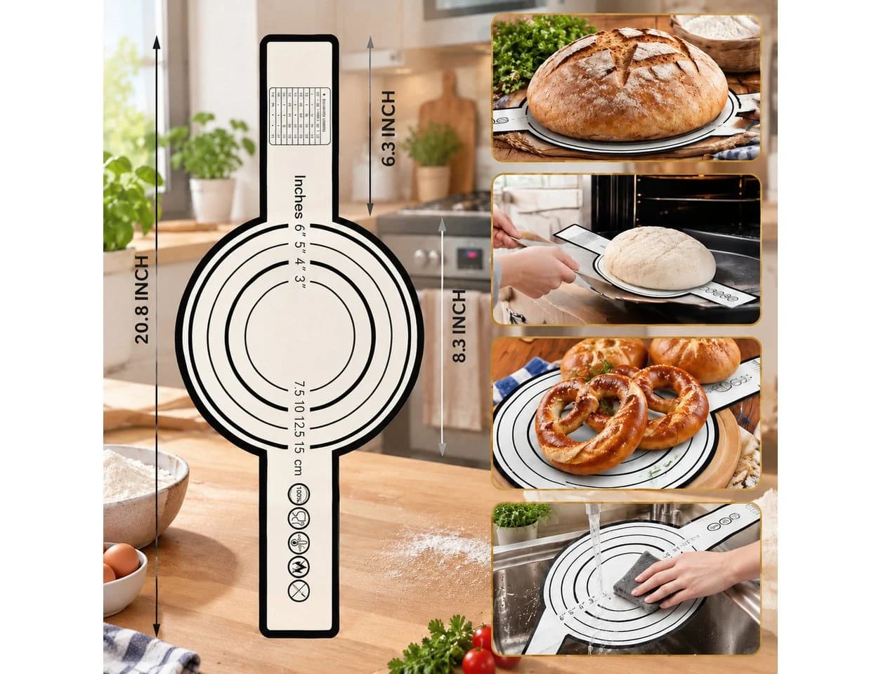 GLIESE POWER Gärkorb-Set 13-teilig Rattan oval mit Leinen-Einlage