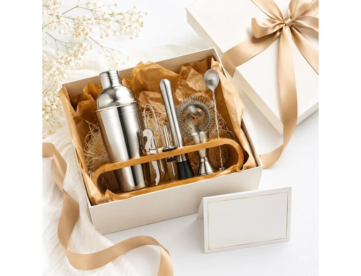 GLIESE POWER Cocktail Shaker 10-teiliges Set 304-Edelstahl Bambus - Bild 5