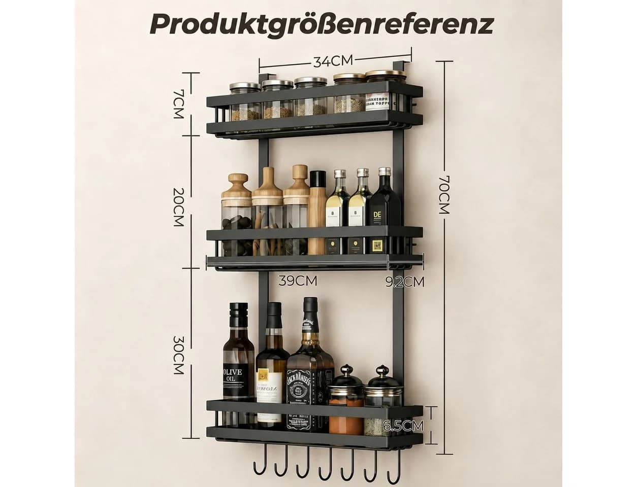 GLIESE POWER Hängeregal für Kühlschrank Schwarz - Bild 5