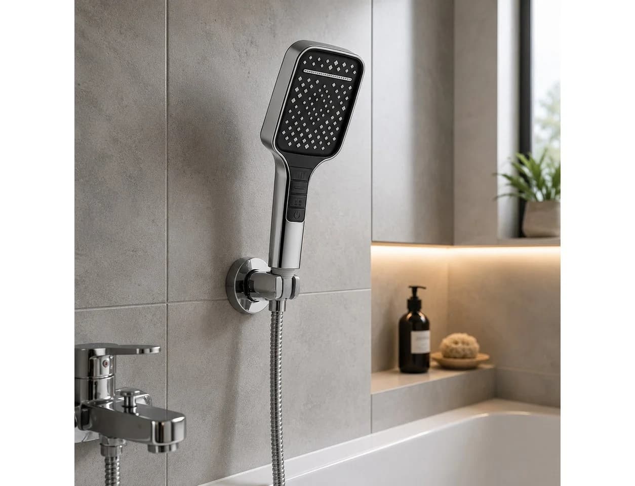 GLIESE POWER Handbrause mit Druckverstärker & Wasserstopp
