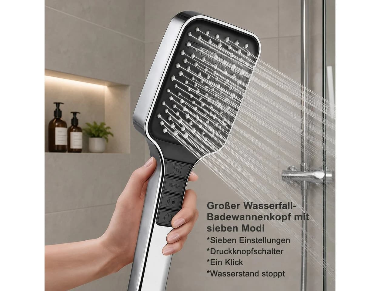GLIESE POWER Handbrause mit Druckverstärker & Wasserstopp - Bild 4