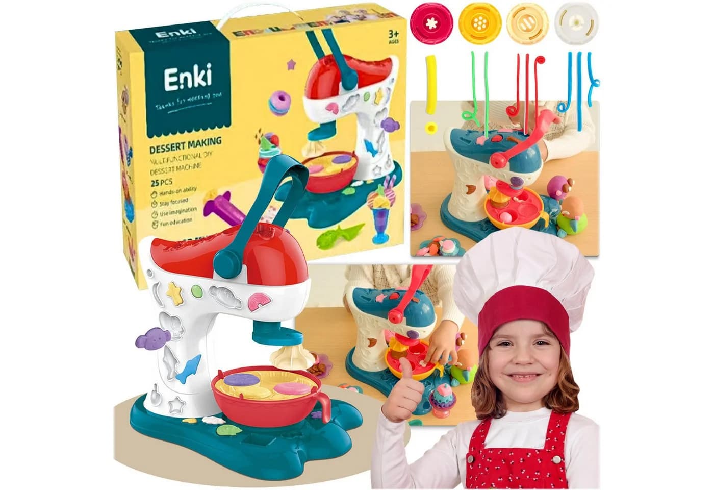 Realb2b Knete Kreatives Dessert-Spielzeug mit Eismaschine & Modelliermasse Bunt - Bild 2