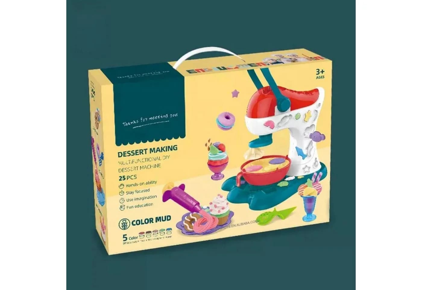 Realb2b Knete Kreatives Dessert-Spielzeug mit Eismaschine & Modelliermasse Bunt - Bild 3