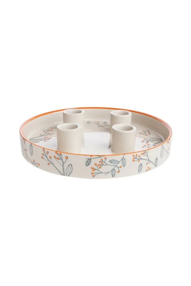 Tranquillo Kerzenhalter Steinzeug ROMANTIC floral Ø22 cm