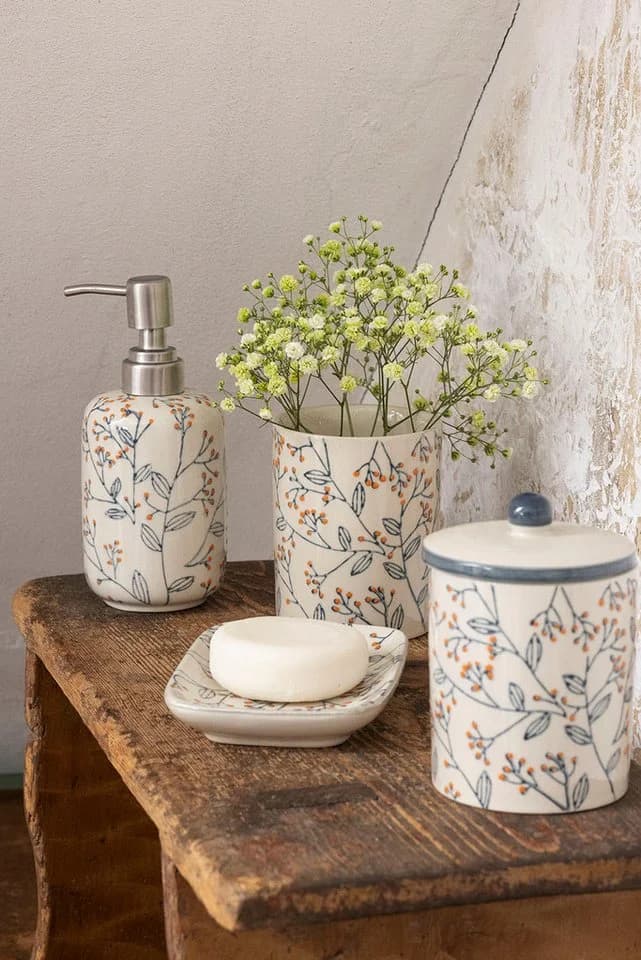 Tranquillo Badorganizer Steinzeug Aufbewahrungsdose ROMANTIC Floral - Bild 4