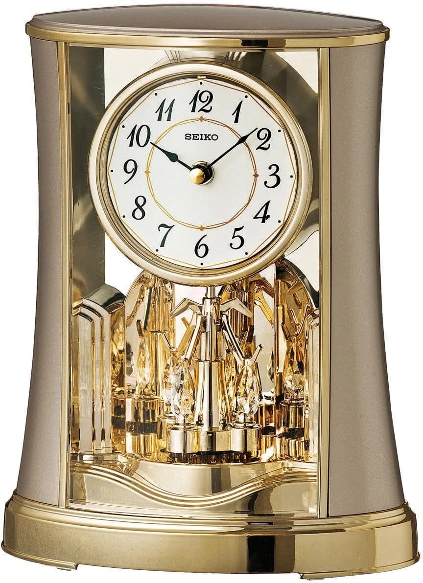 SEIKO Tischuhr QXN227G Gold Analog mit Drehpendel