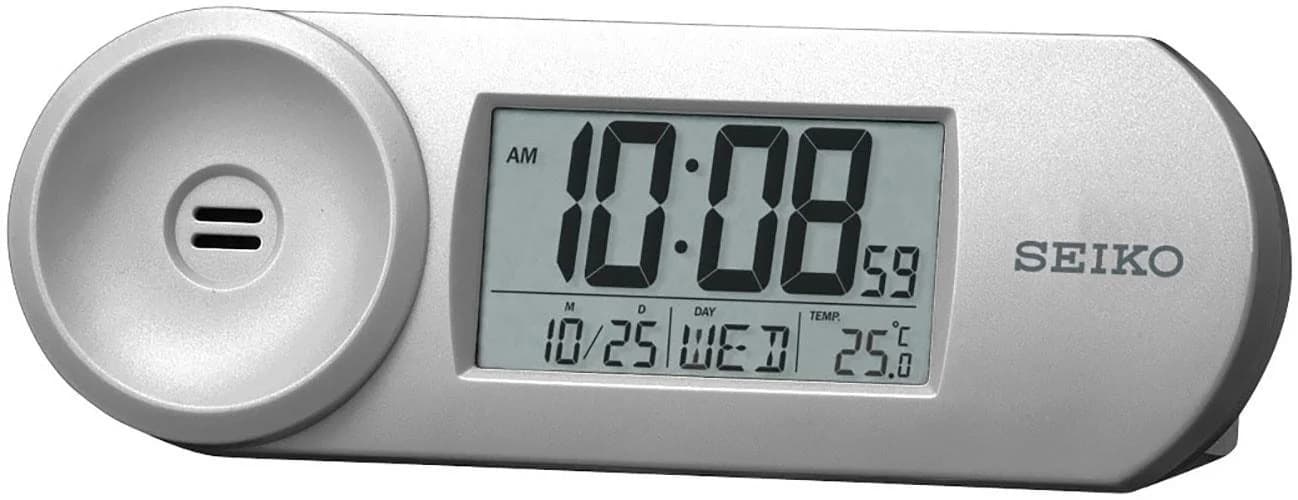 Seiko Quarzwecker Digital silber mit Beleuchtung - Bild 2